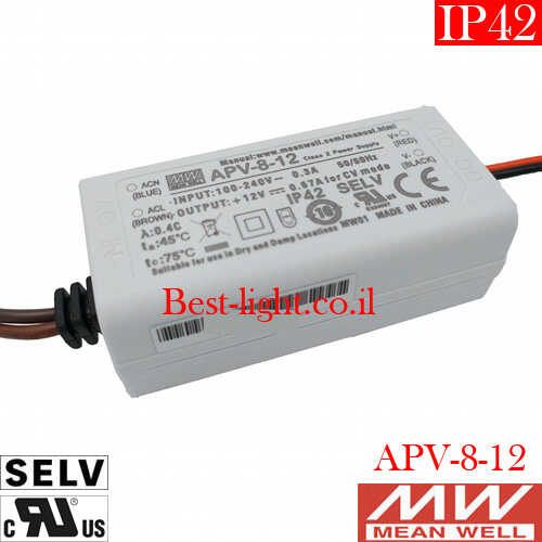 דרייבר לד MeanWell APV-8-12 12V 8W