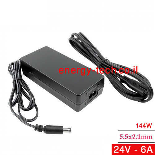 ספק כוח DC24V 6A תקע 5.5x2.1mm