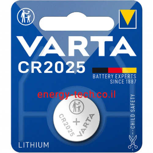 סוללת ליתיום VARTA CR2025 3V 160mAh